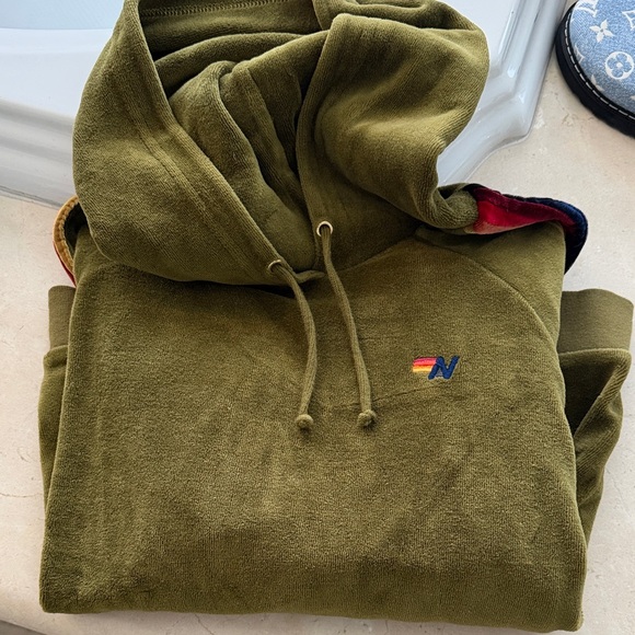 Aviator Nation Sweaters - Aviator Nation army green velour hoodie